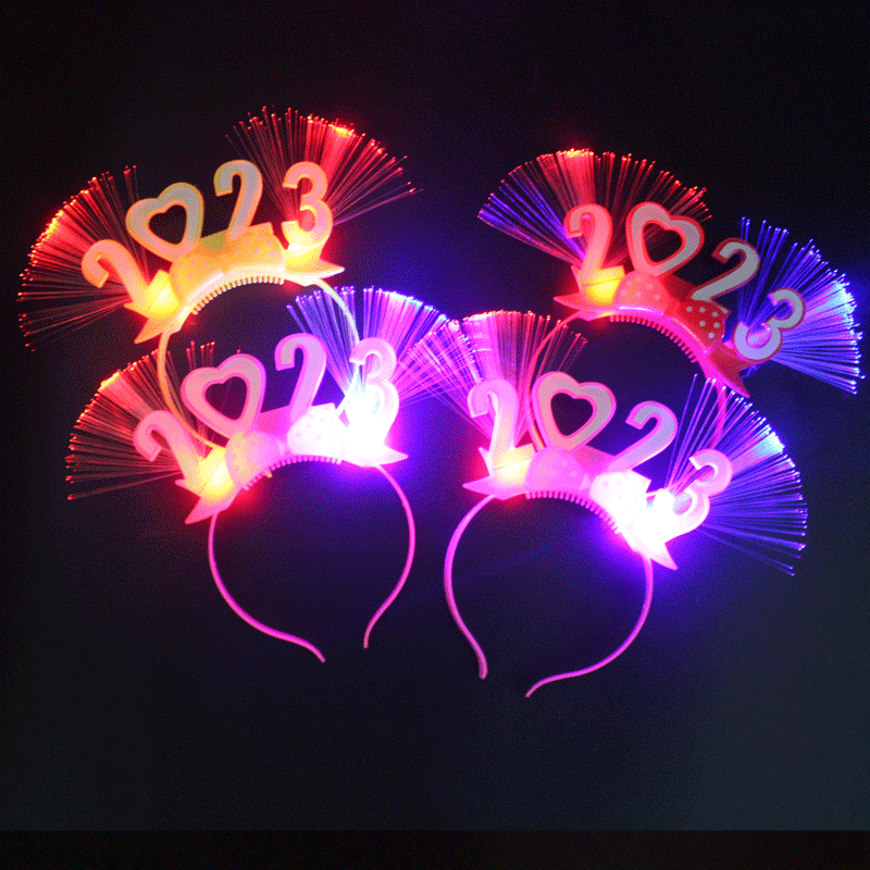 发光2023头箍跨年髪箍元旦晚会道具荧光幼儿园聚会装饰头箍