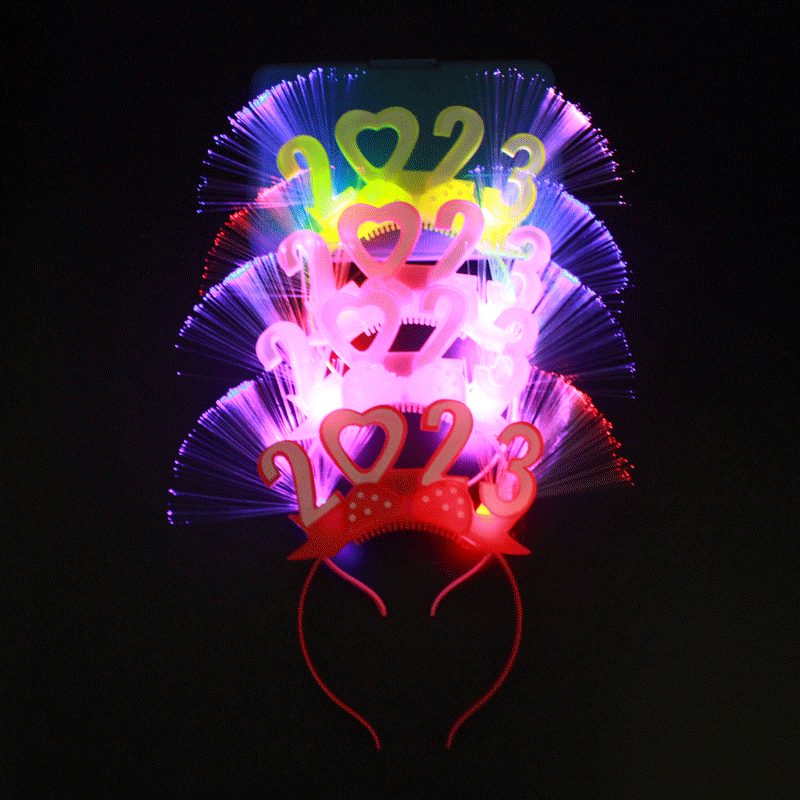 发光2023头箍跨年髪箍元旦晚会道具荧光幼儿园聚会装饰头箍