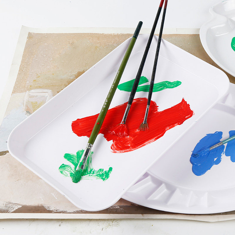 方形丙烯颜料调色盘 易清洗塑料便携可撕 大号水粉水彩油画调色板