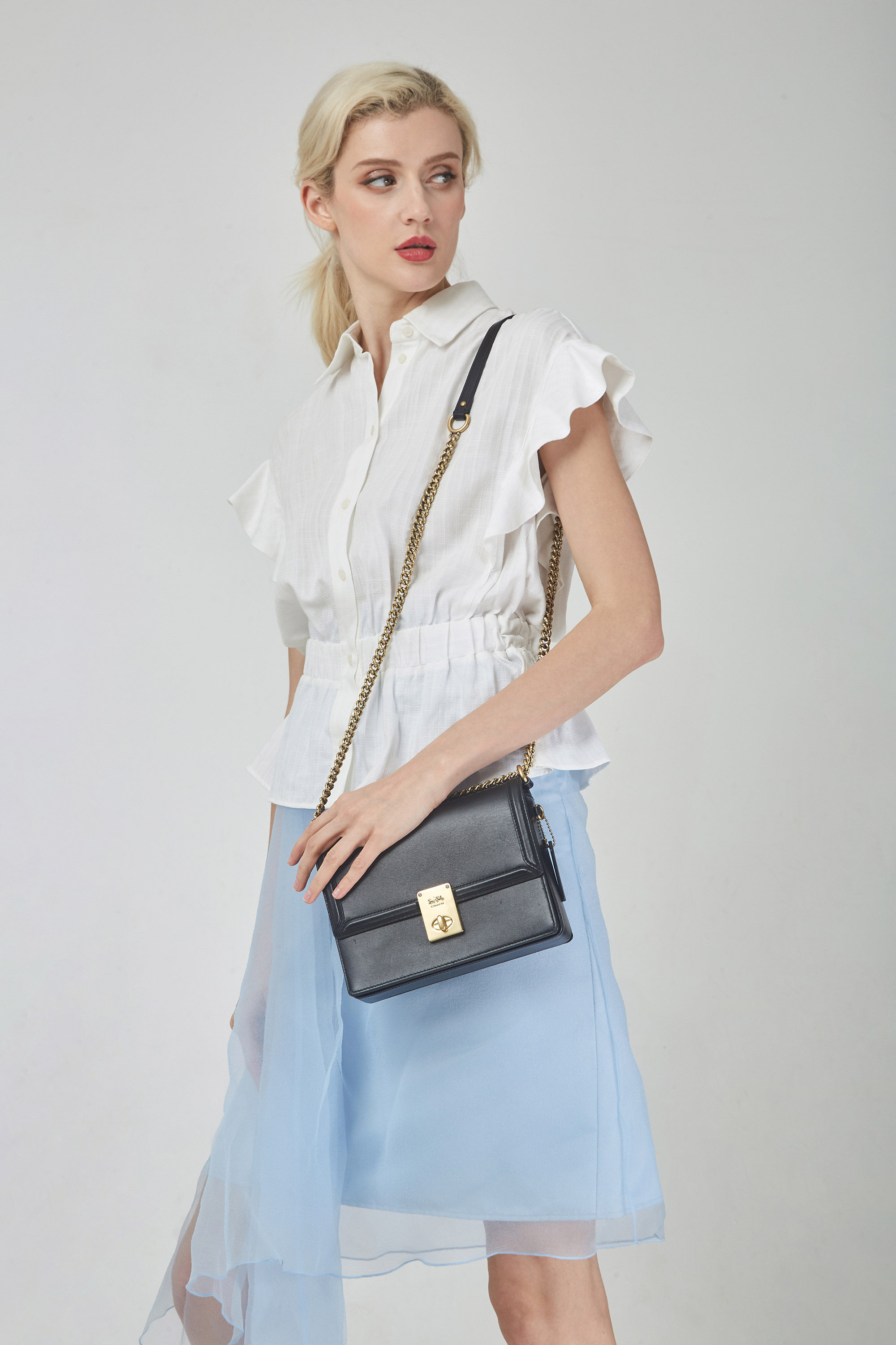 coach蔻驰女包新款专柜hutton系列女士单肩斜挎通用款女包