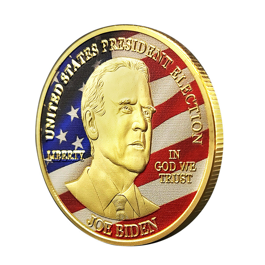 2020美国候选总统拜登镀金硬币风云人物纪念币工艺品创意