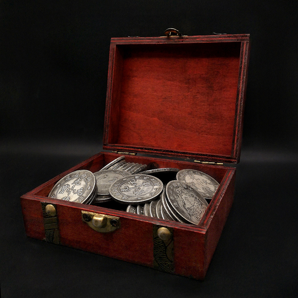 礼盒包装50枚不重重复中国银元大洋仿古钱币收藏创意礼盒