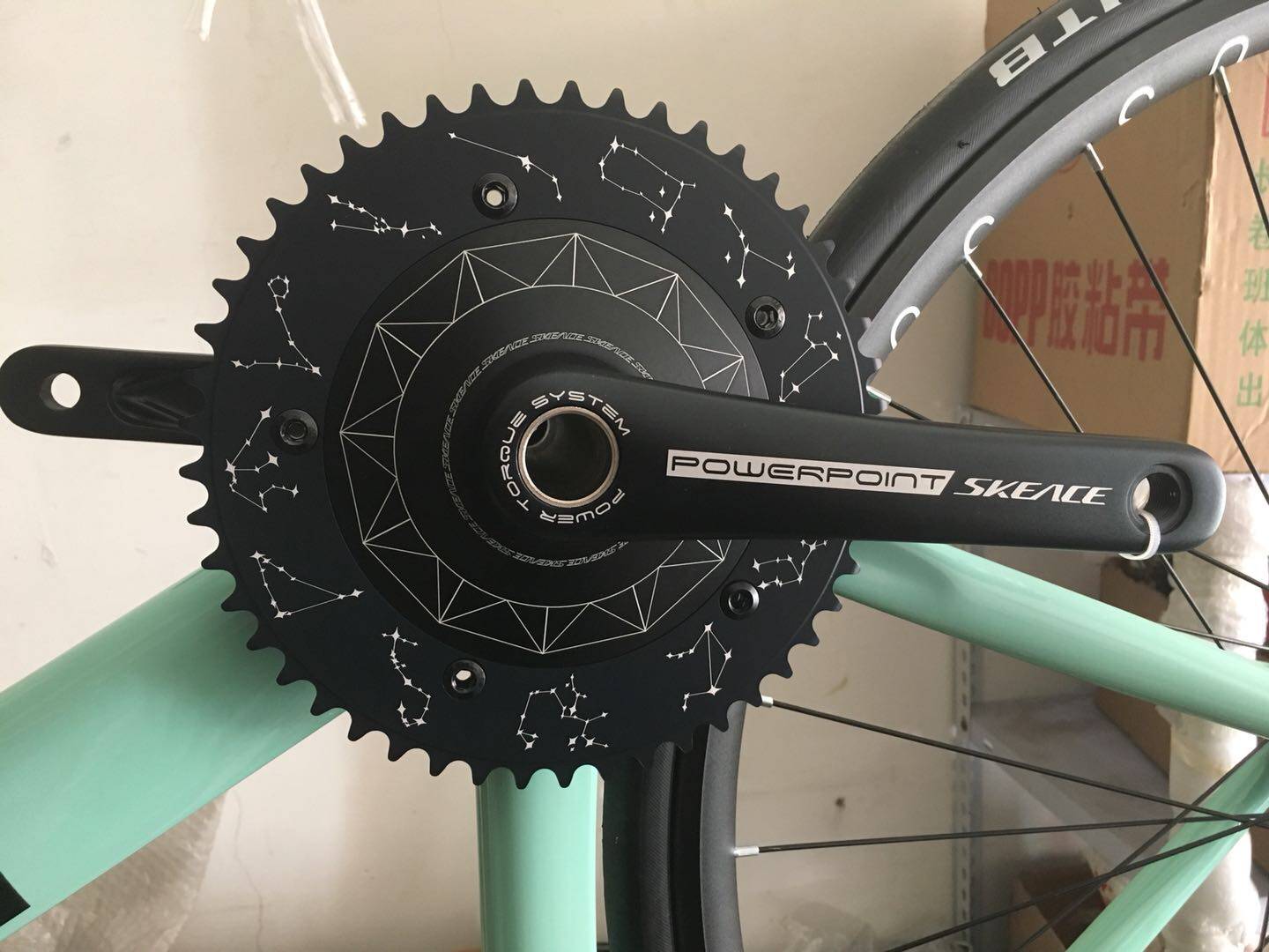 ske死飞封闭一体星空牙盘skeace新款rinpoch场地牙盘