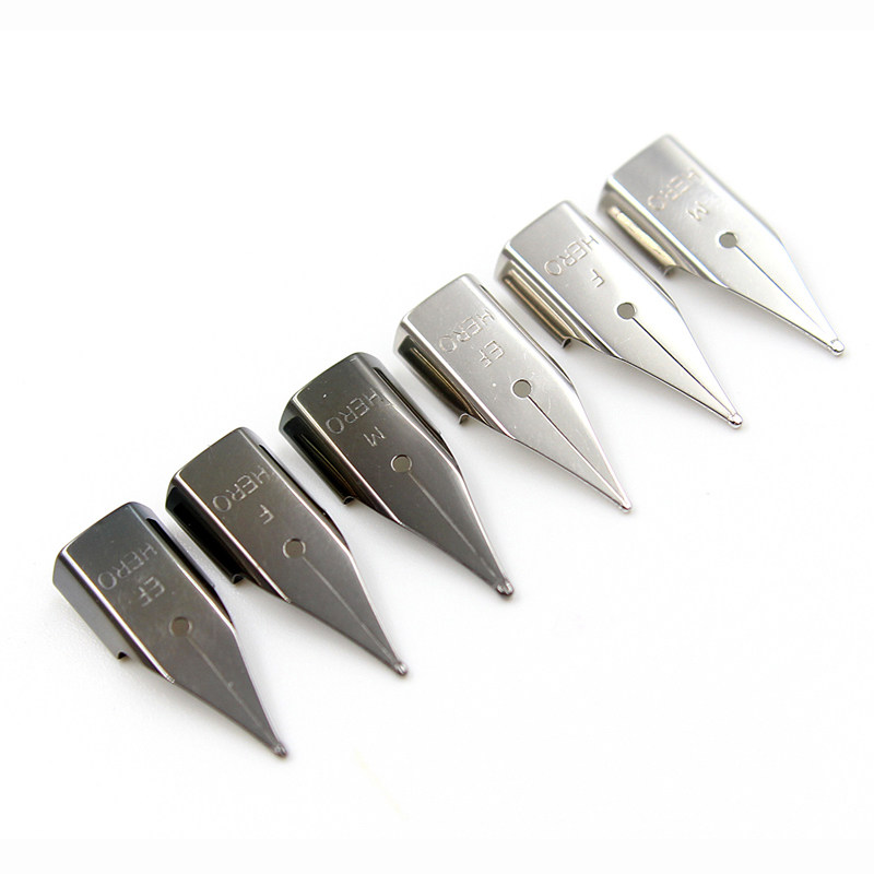 99包邮5个装金银色钢笔不锈钢铱金笔尖笔舌英雄钢笔