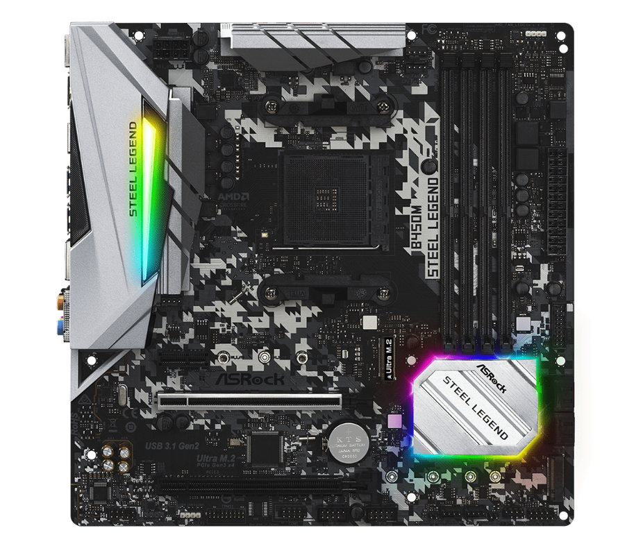 华擎b450m steel legend 钢铁传奇  2700x 3600x 3700x 板u套装