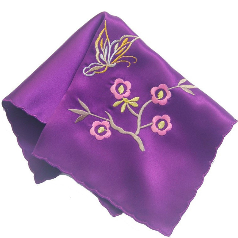 沙雅利桑蚕蚕丝绣花手帕复古古风真丝手绢苏杭手帕