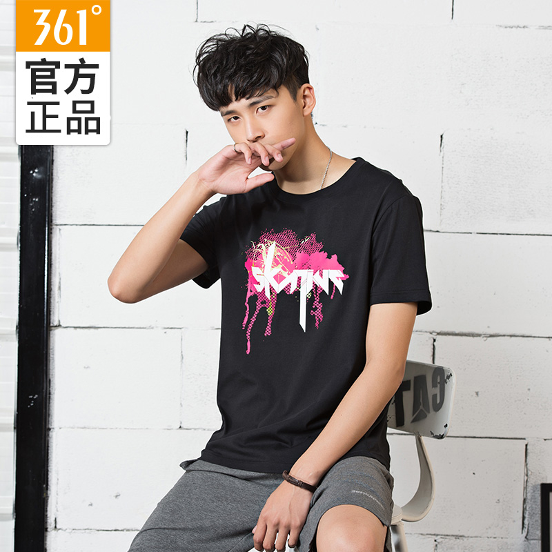 361 Men's Short Sleeve T-shirt Summer 2020 New 361 Degree Authentic Round Neck Casual Shirt Breathable Running Short T Men's R