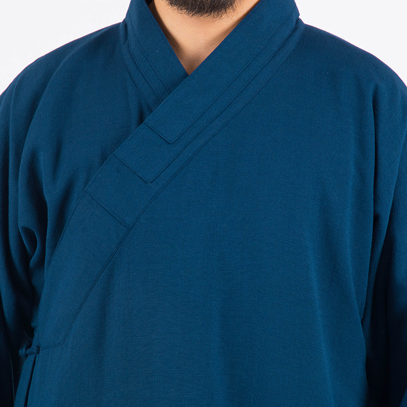 凡一道士服装男长款道袍三清领道亚麻中国风大太极服
