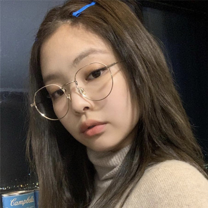 眼镜jennie同款韩国圆形金属镜框ins防辐射蓝光防蓝光镜