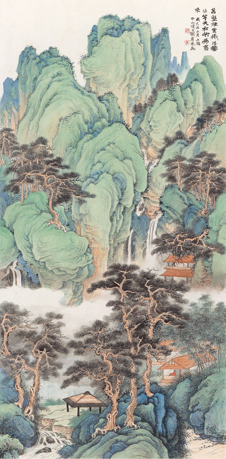 竖幅青绿山水画图片,青绿山水题画诗100首,青绿山水画题款内容(第2页)_大山谷图库
