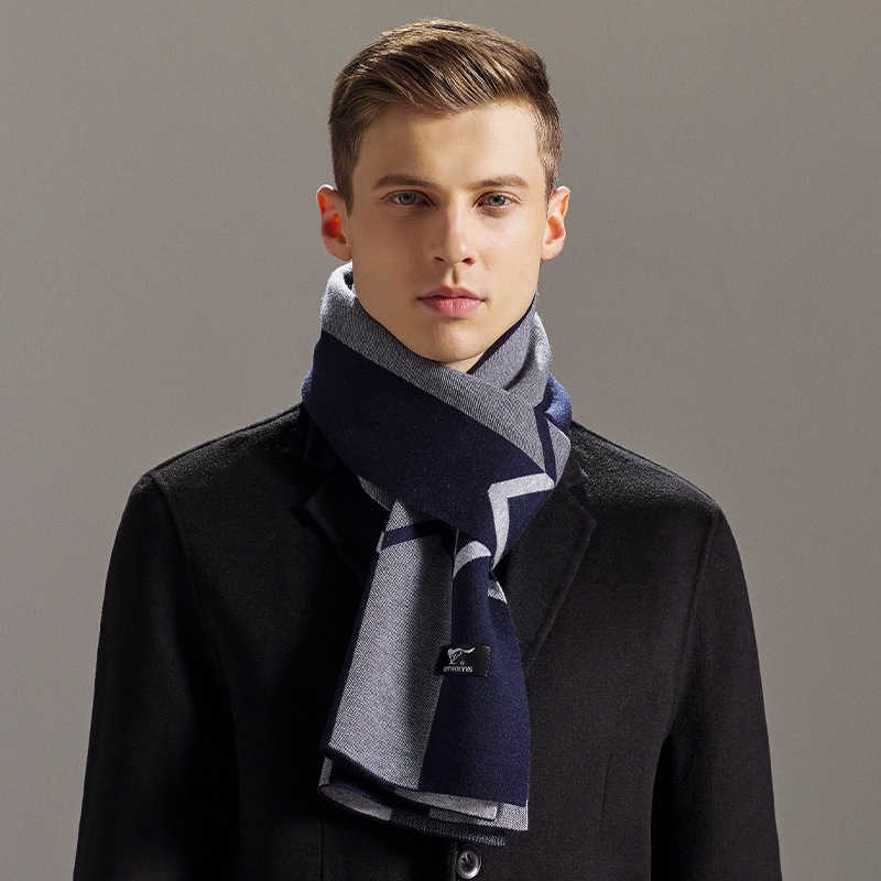 七匹狼围巾男士冬季韩版百搭简约年轻人高档男式围巾