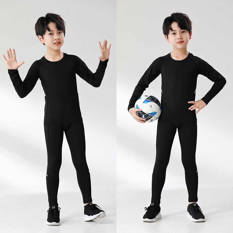 篮球儿童紧身衣训练男童加绒足球跳绳速干打底篮球服