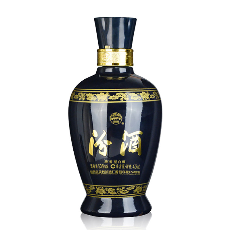 山西汾酒蓝瓷53度475ml蓝汾清香香型白酒瓶装国产白酒