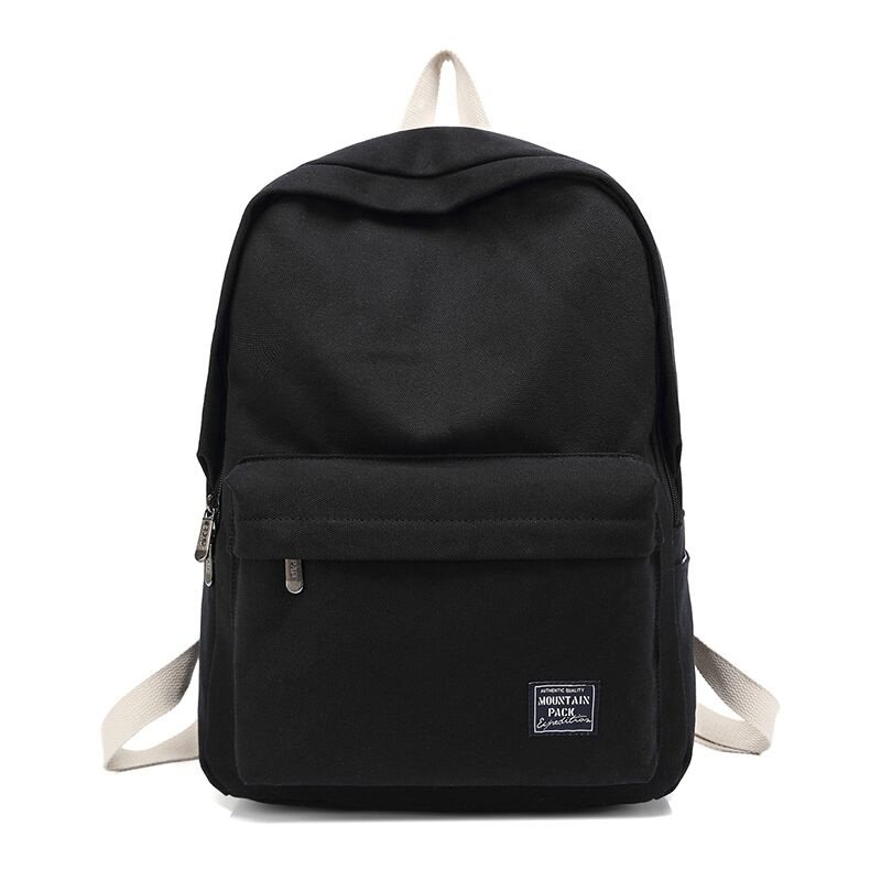 spao双肩包纯棉帆布带暗格拉链休闲百搭实用学生双肩背包