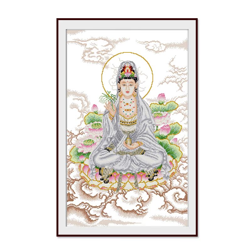坐莲观音十字绣佛像系列2019新款菩萨求子送子十字绣套件