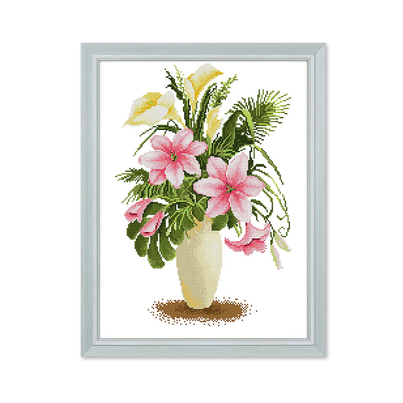 十字绣百合花清新新简约客厅餐厅家用2021新款绣花十字绣套件