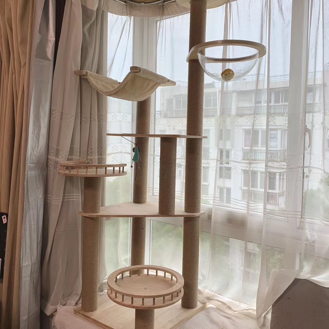 实木水星喵记全新猫爬架猫架大型豪华猫窝一体猫爬架
