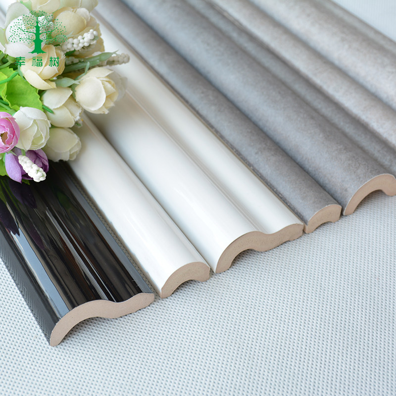 北欧黑白黑白灰灰色腰线压条边线瓷砖卫生间仿古腰线