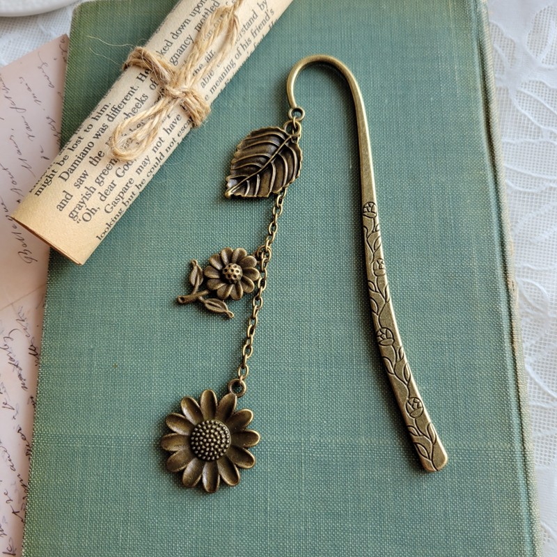 植物向日葵书签金属文艺老师学生中国复古古风书签