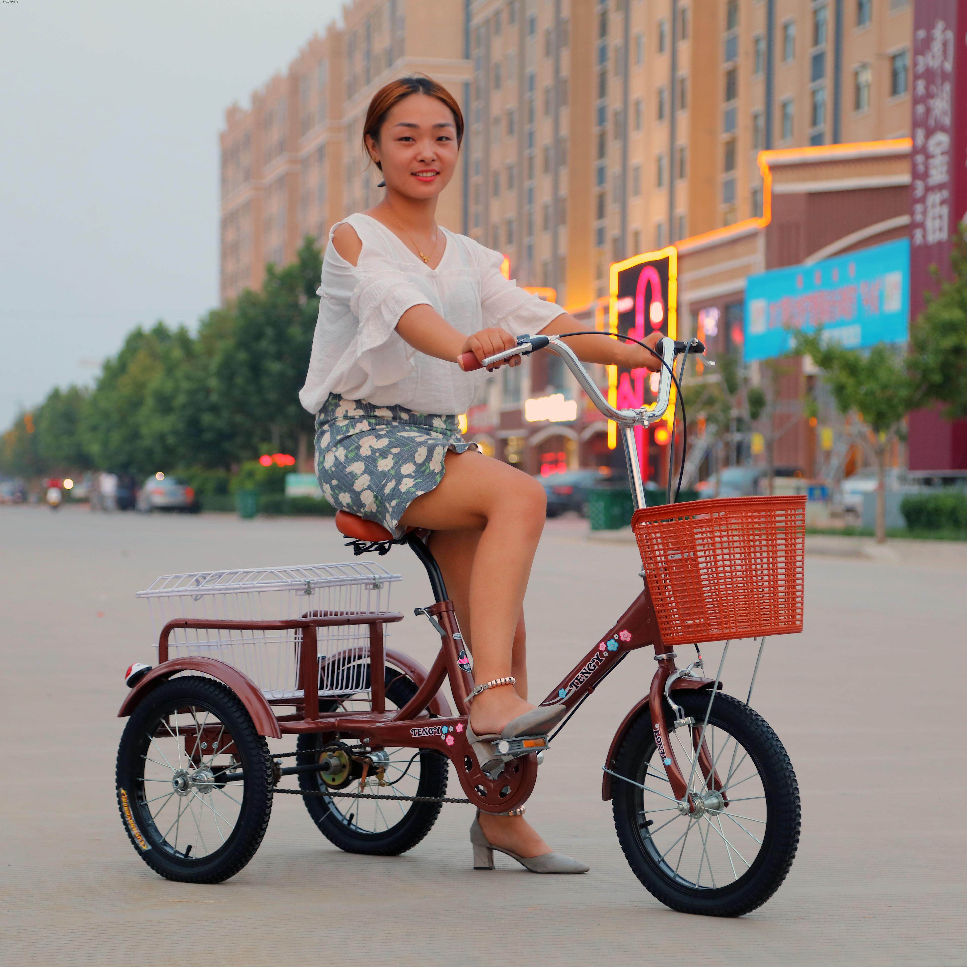 人力三轮车老年自行车脚踩中老年代步老人三轮车脚踏车单车自行车