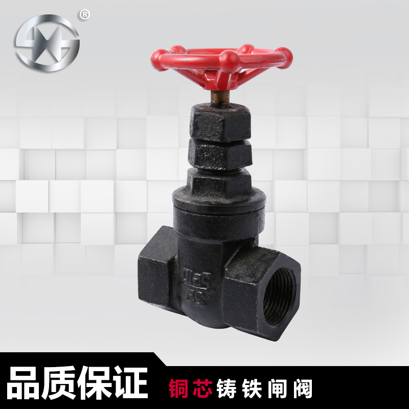 闸阀海胜铜心铜杆铸铁家用丝扣铜芯铁闸dn15闸阀