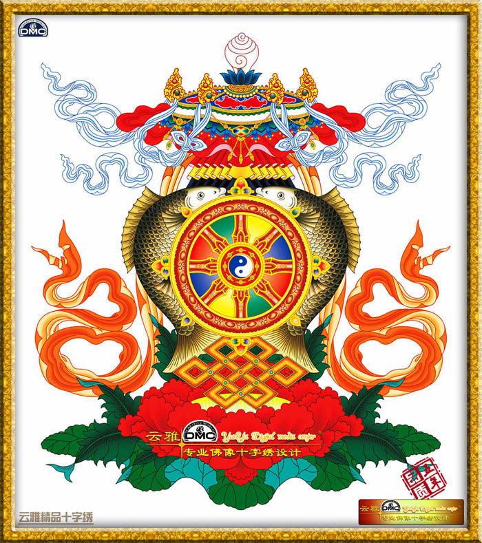 精准正品佛苑十字绣厂家直营吉祥润物八吉祥八润十字绣套件
