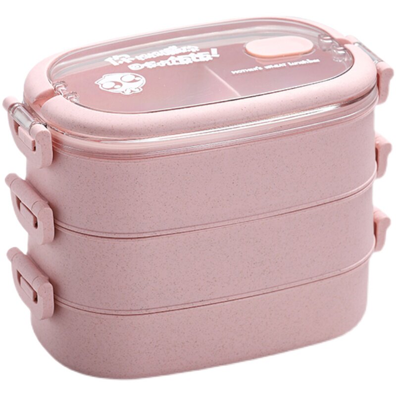 饭盒多层上班族学生男女小麦秸秆便当成人微波炉饭盒