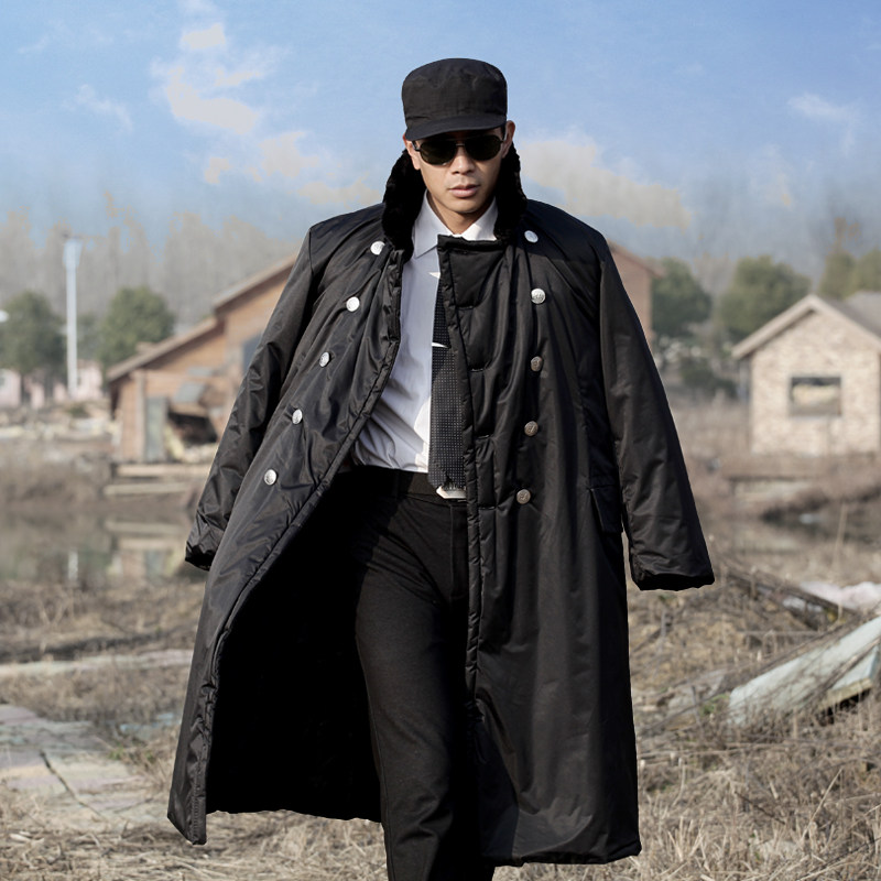 黑色军大衣 棉大衣男冬季加厚长款俄罗斯执勤棉花防寒服防水防风