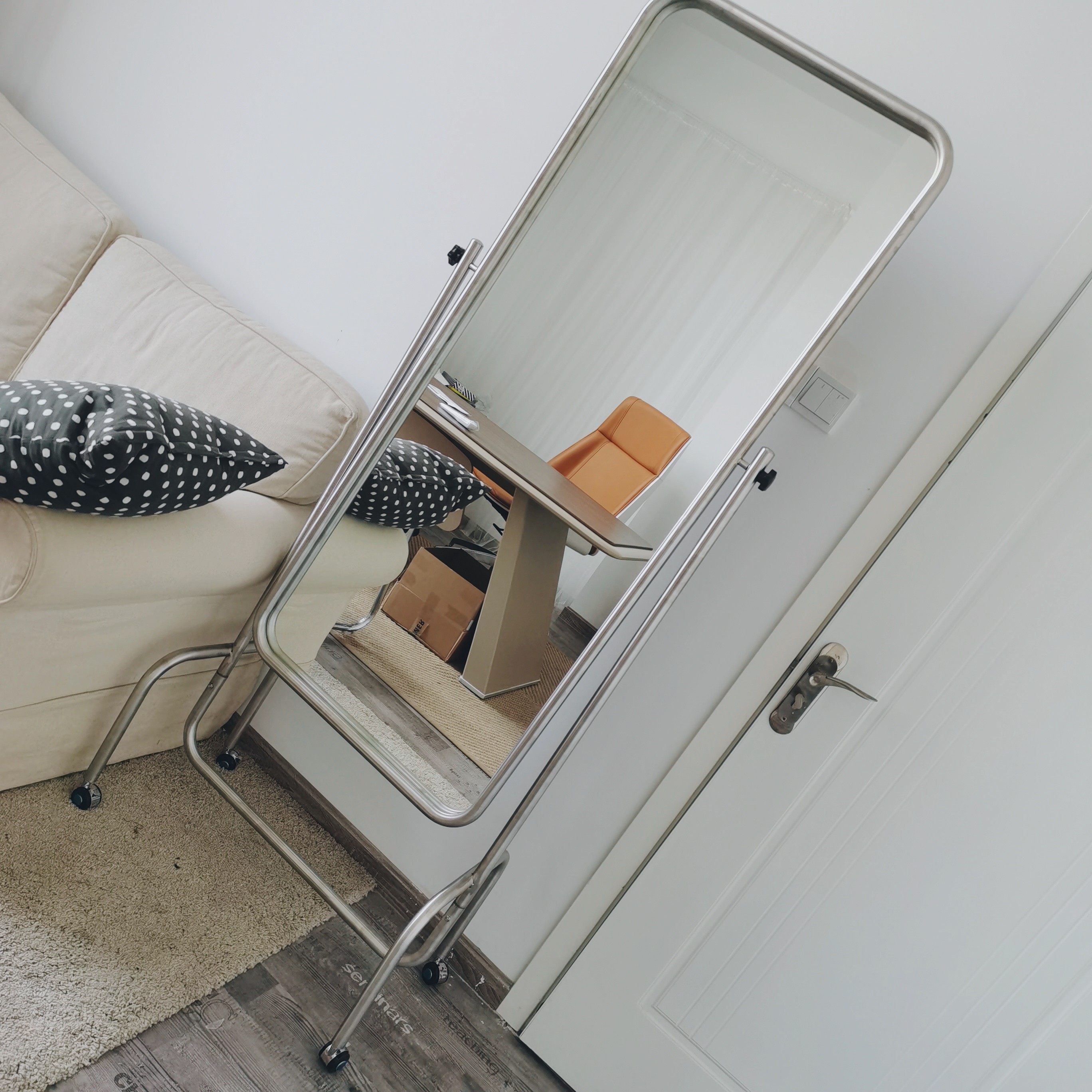 网红直播工作室不锈钢可移动穿衣镜全身服装店试衣轻奢穿衣镜