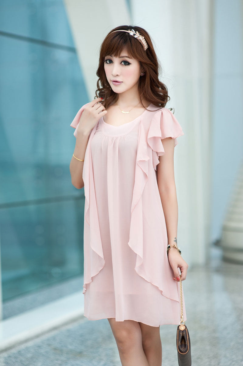 特大女装200斤夏装新款mm修身显瘦雪纺连衣裙连衣裙