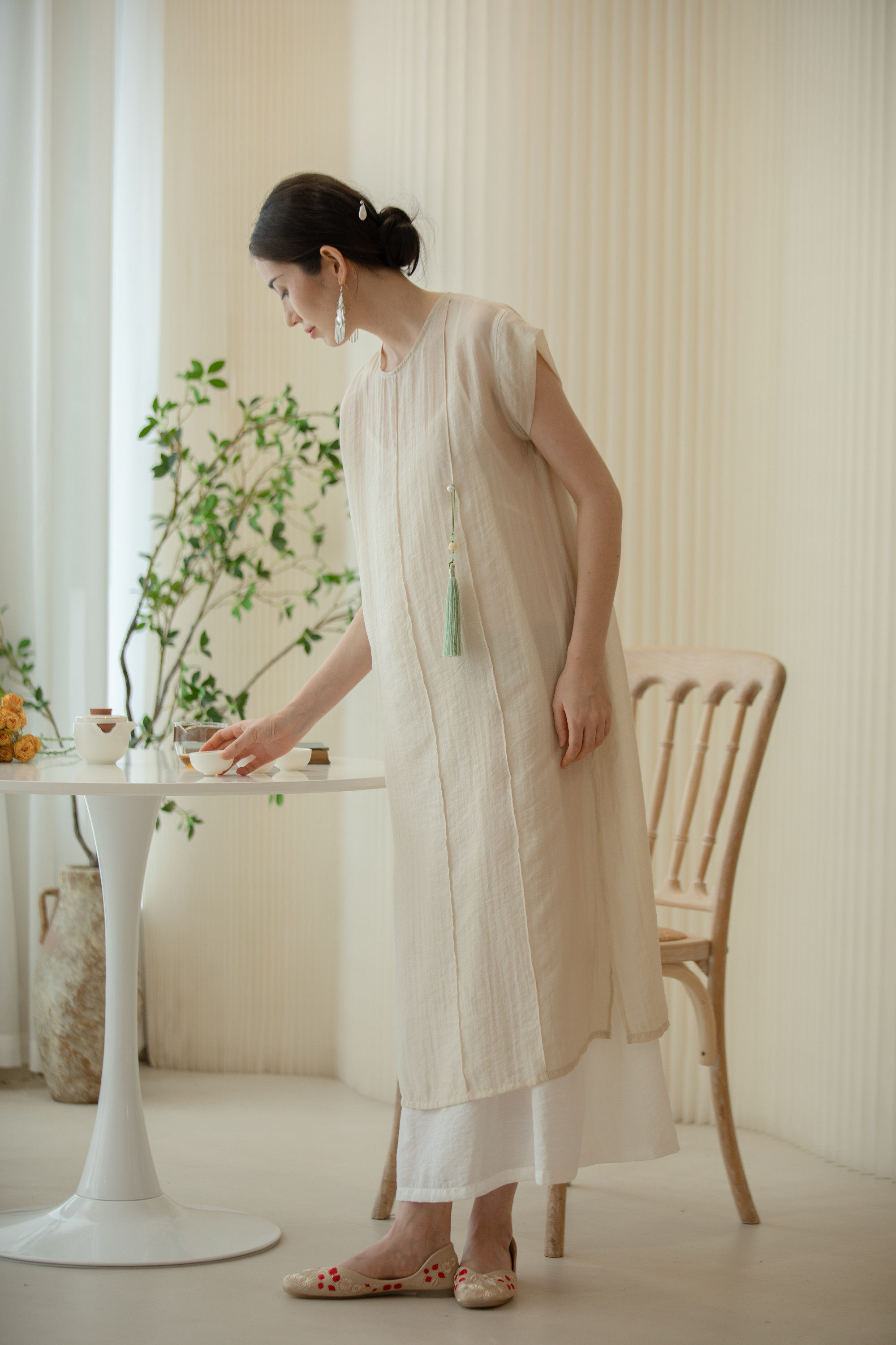 taoran复古禅意连衣裙少女年轻国风新中式旗袍改良旗袍