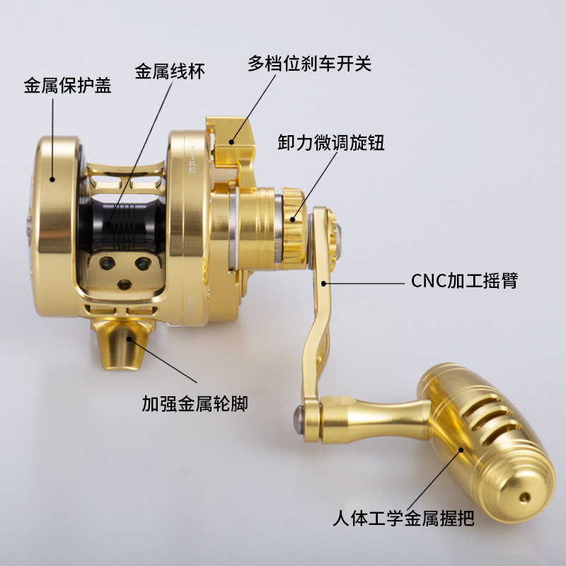 小金金牛鼓轮ut20ut30ut50ut70慢摇铁板轮船鱼线轮