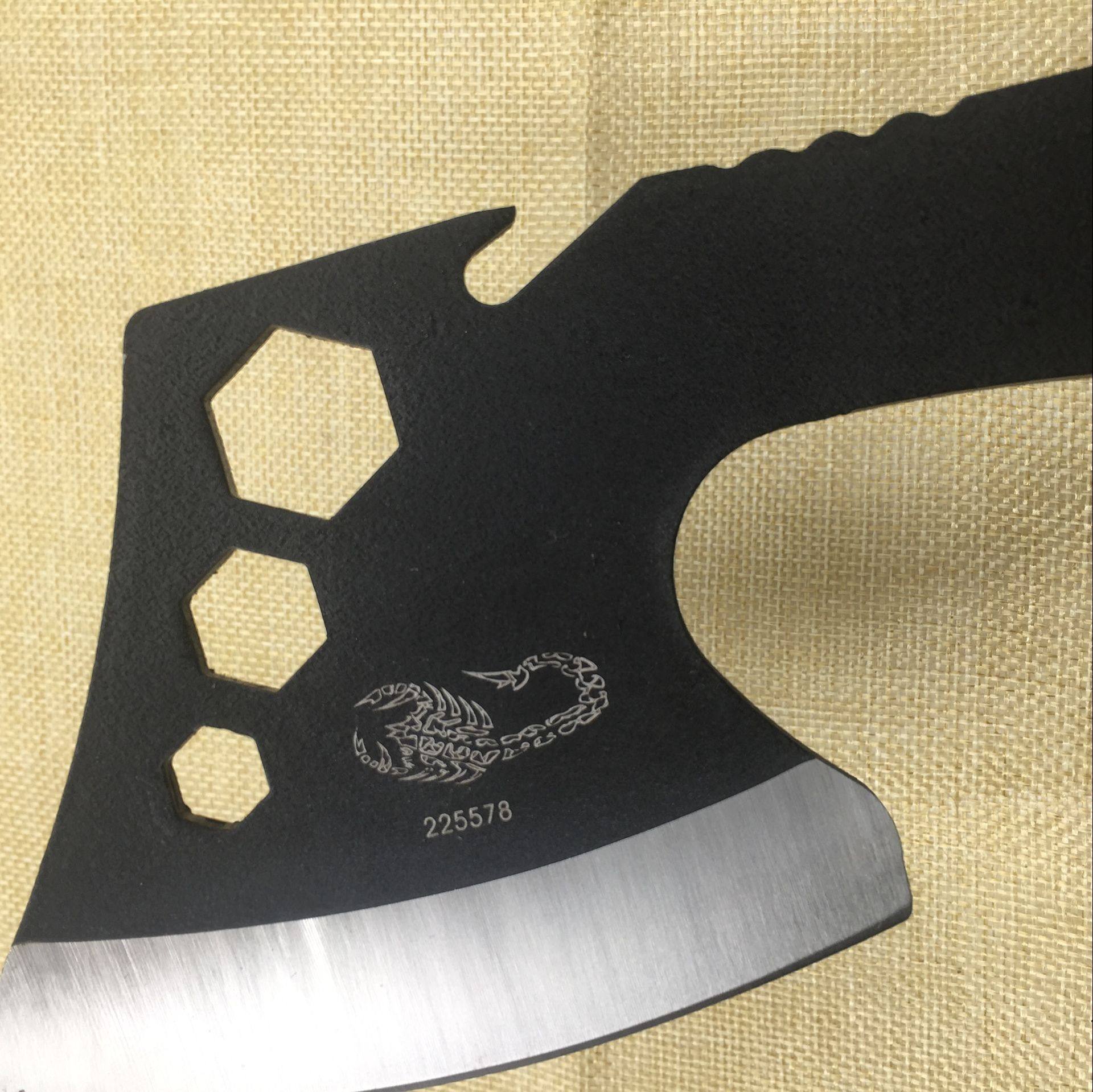 户外野营小手斧砍多功能救生斧全钢刀营地斧头具斧防身开山斧战斧