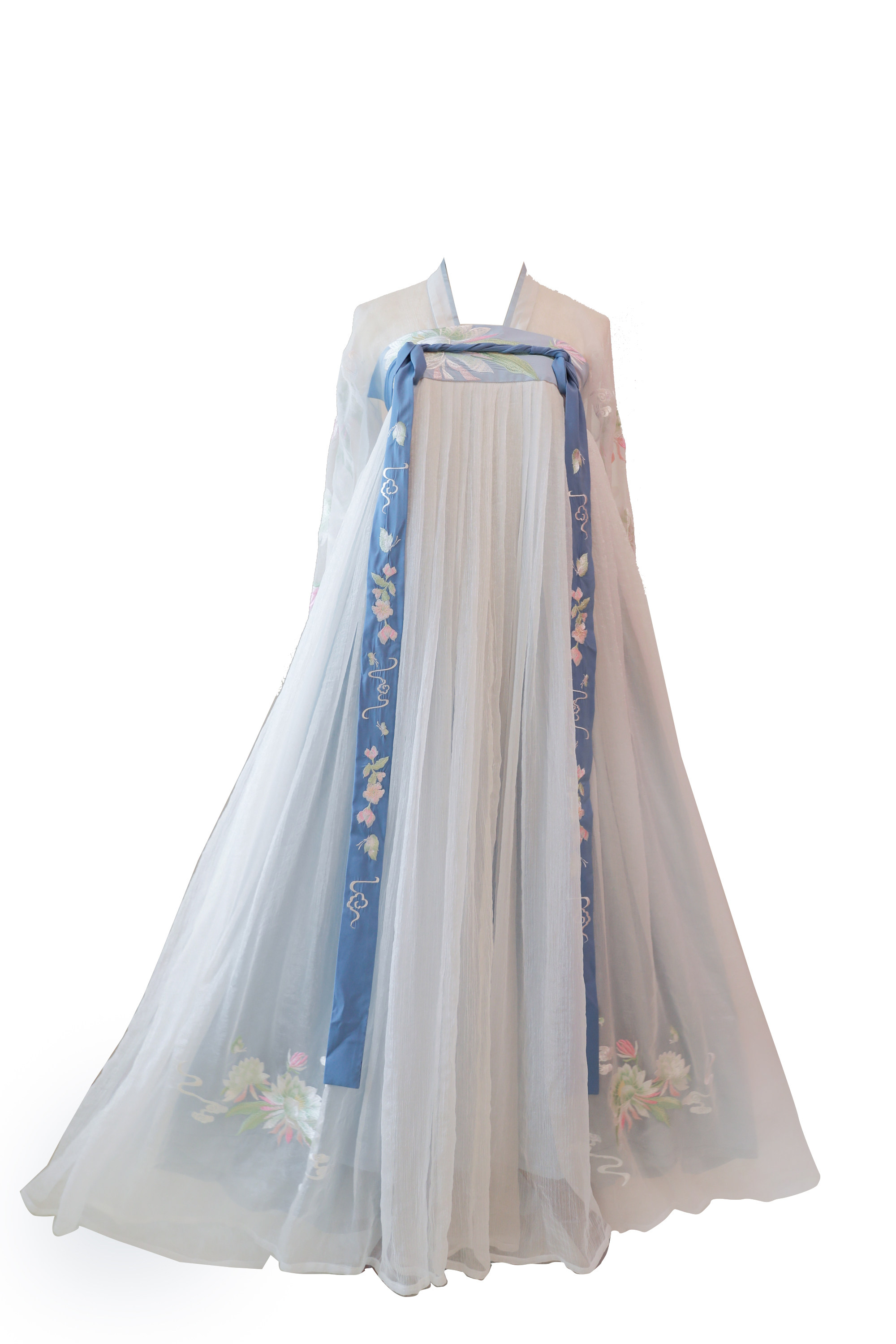 有香如故 香暝 齐胸襦裙 蓝色仙女汉服昙花绣花6米摆齐腰