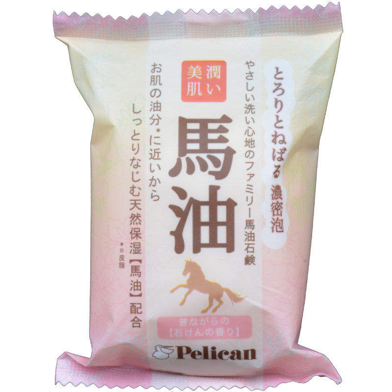 抖音日本pelican沛丽康马油皂身体清洁洁面沐浴皂保湿浓密泡沫80g