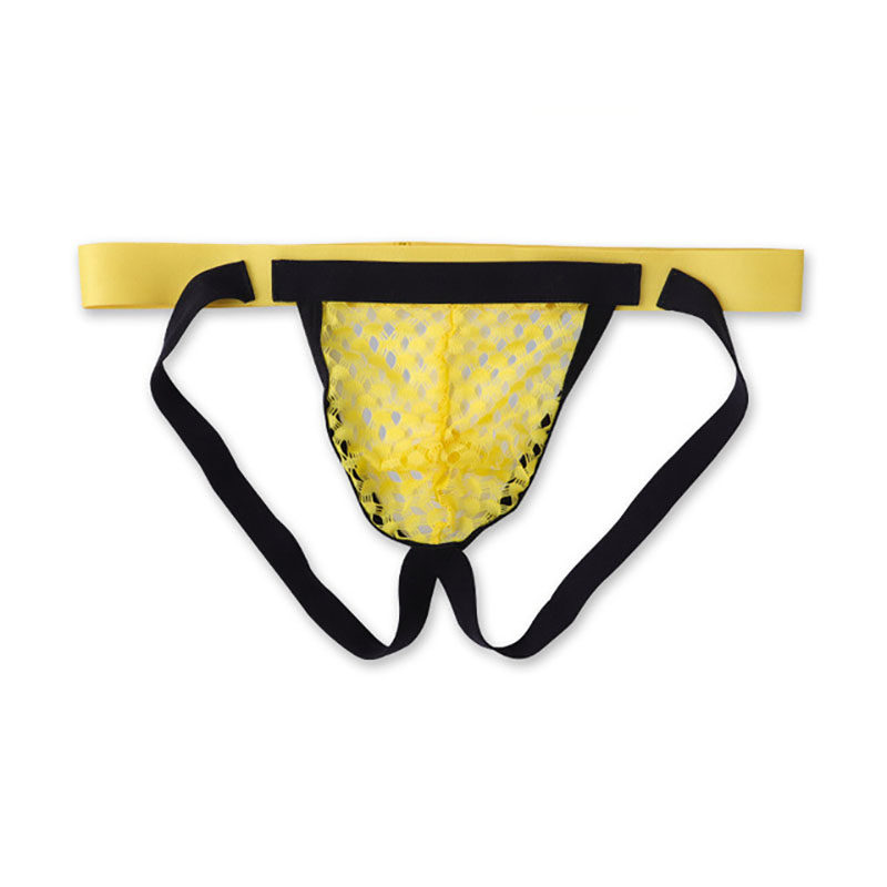 包邮男士锦纶网纱镂空透明双丁丝滑透气凸囊袋男丁字裤