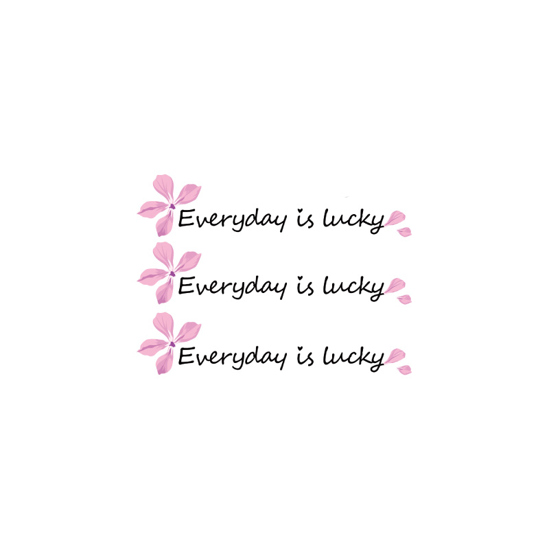 玩味|每天都是幸运日|everyday is luck字母花朵锁骨