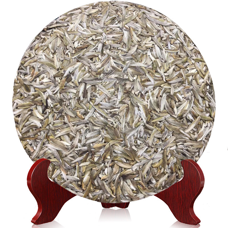 2020年米粒芽白毫银针福鼎白茶高山茶饼300g日晒白毫银针