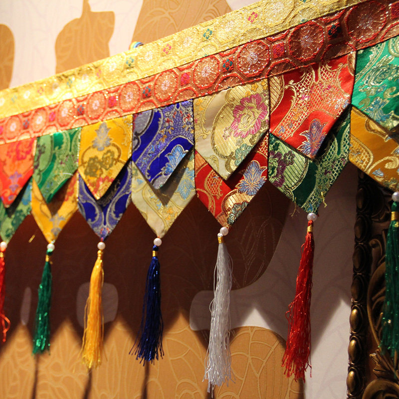 围幔藏式帷幔西藏布艺围帘五色藏传佛教佛堂装饰帷幔装饰