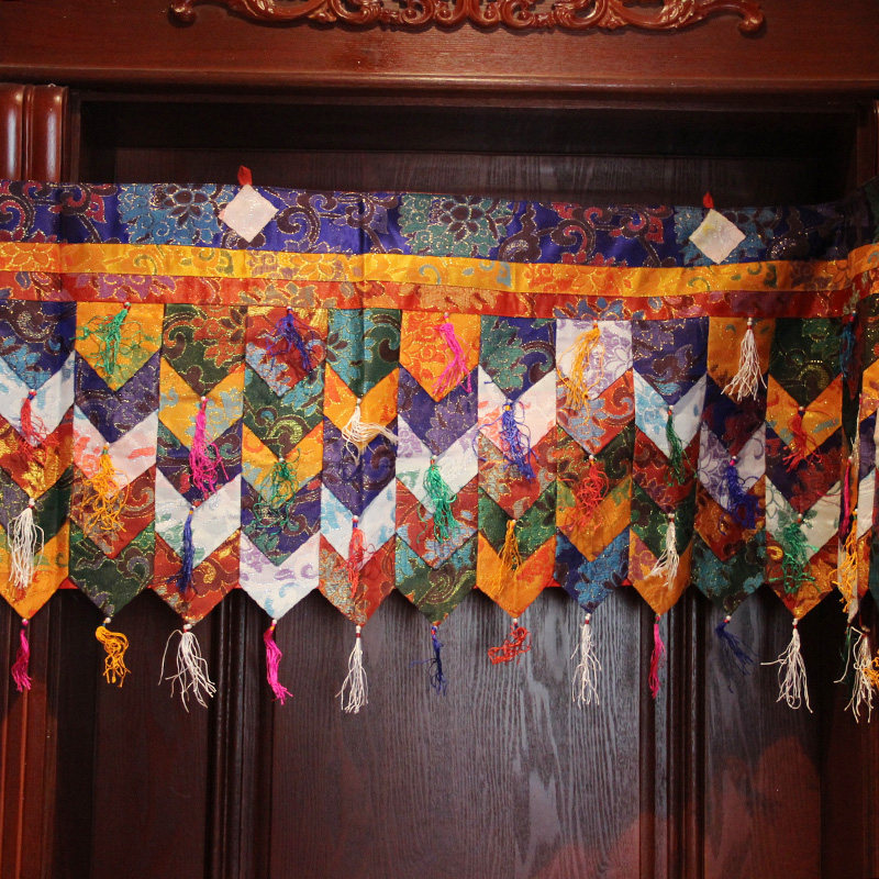 尼泊尔帷幔装饰藏传佛教佛堂用品西藏布艺五色围幔帷幔装饰