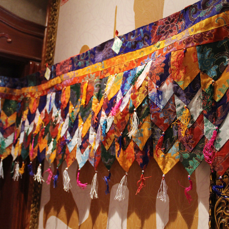 尼泊尔帷幔装饰藏传佛教佛堂用品西藏布艺五色围幔帷幔装饰