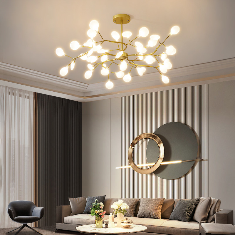 客厅现代简约大气家用萤火虫轻奢高档网红餐厅灯具客厅吊灯