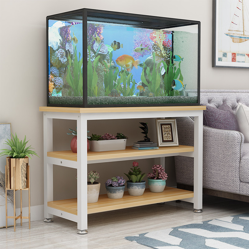 鱼缸底柜多层底座实木不锈钢架子客厅铝合金家庭鱼缸