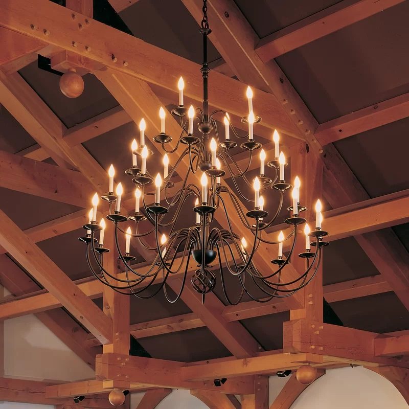 欧式城堡复古铁艺烤漆亚光度假民宿酒店别墅客厅吊灯