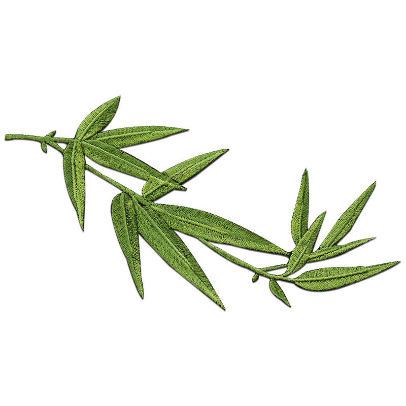 刺绣竹子竹叶布贴diy旗袍汉服补丁衣服包包布贴