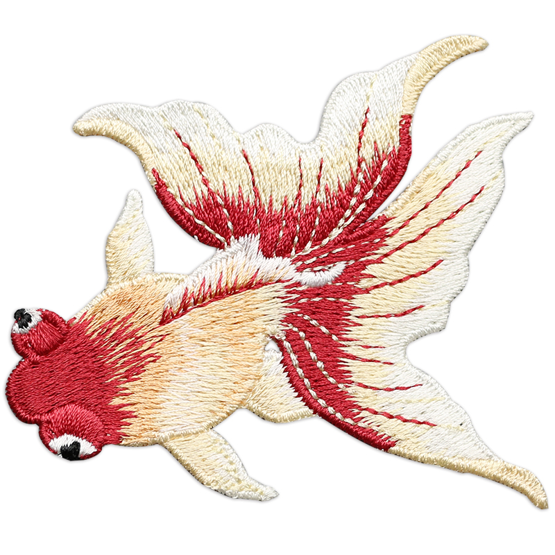 电脑刺绣民族风金鱼布贴小号对称衣服包包装饰布贴