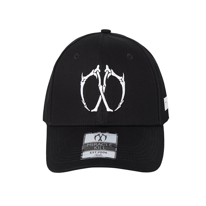 miraclekill新款潮牌双刀骷髅logo刺绣印花鸭舌帽帽子