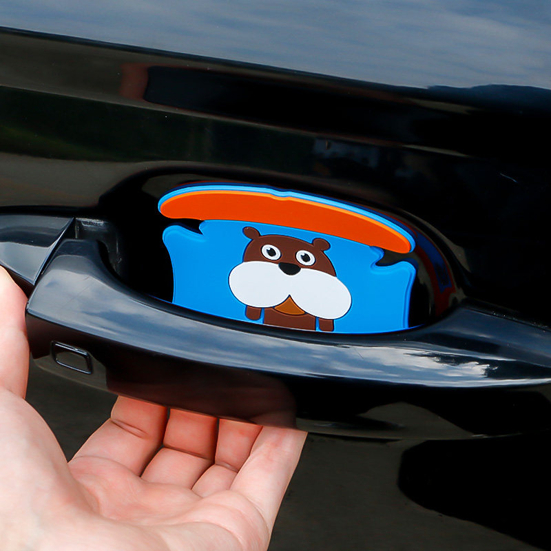 汽车门把手保护膜车拉手漆面卡通车把手防刮贴纸车漆划痕贴门碗贴