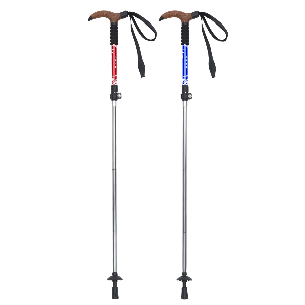 骆驼户外登山杖 2020新款爬山野营驼铃t柄折叠登山杖多功能手杖