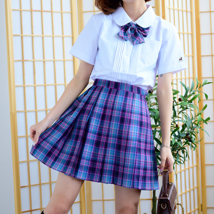 日系jk制服裙正版基础款jk格裙格纹领结一套中长甜美学生百褶裙